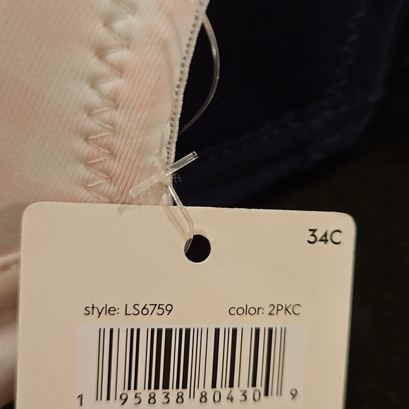 💕LAURA ASHLEY💕 Comfort Push Up Bras (2 Pack) Pink Checkers & Navy Blue 34C NWT - Picture 16 of 16